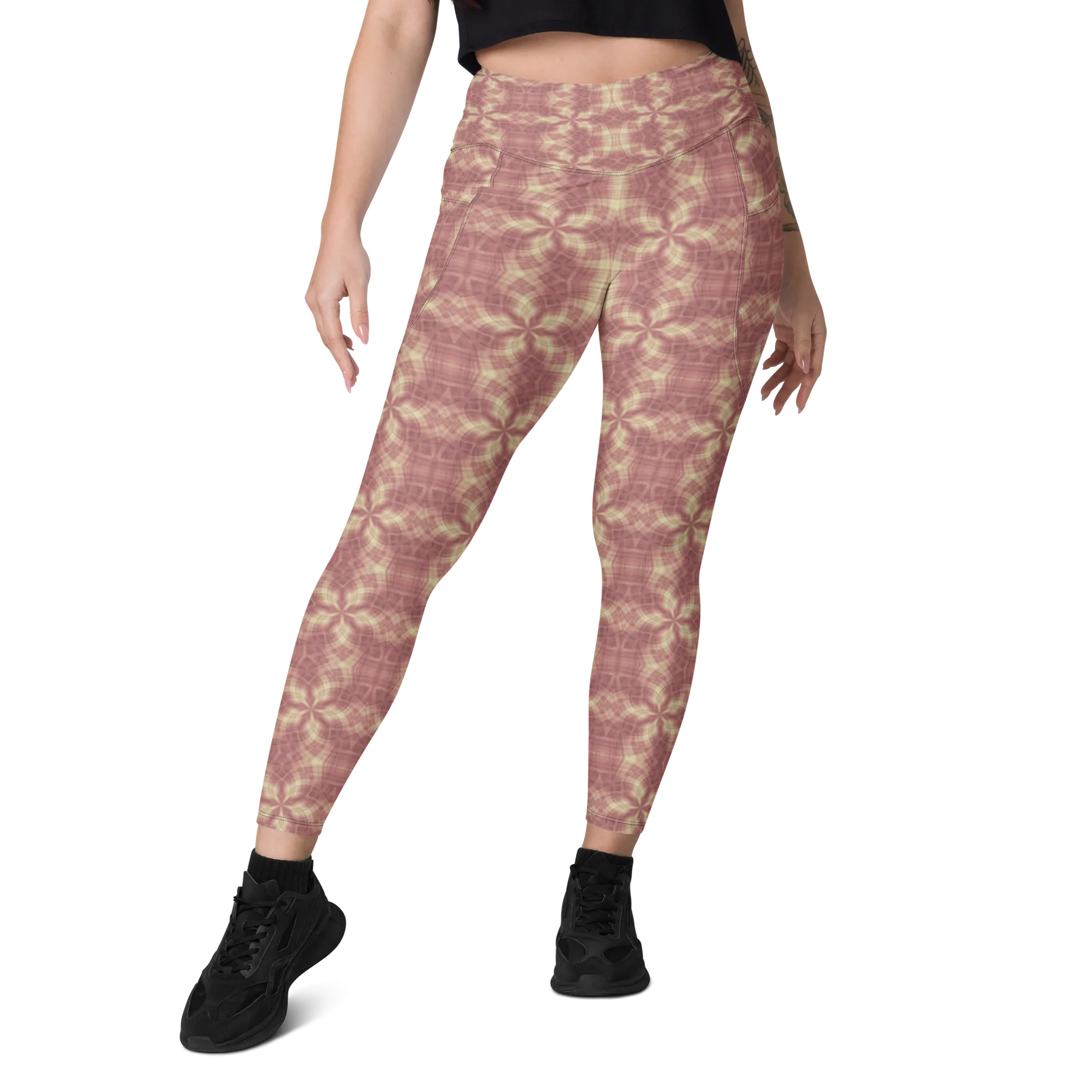 Recursia Argyle Rewired II Leggings With Pockets In Pink