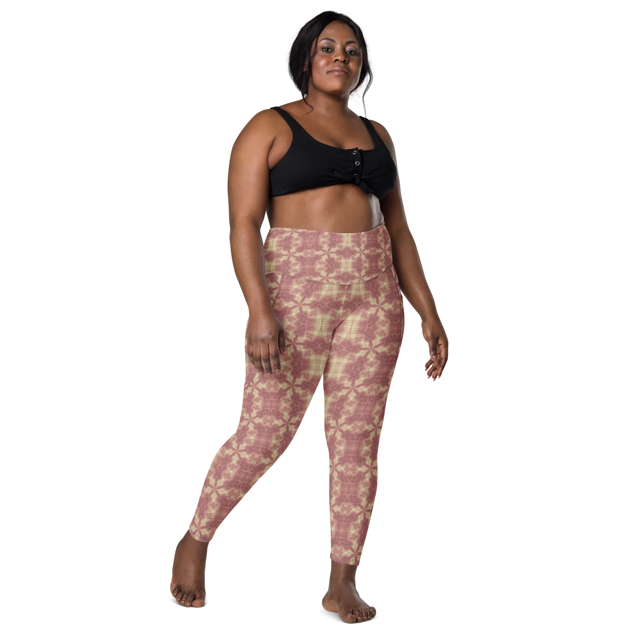 Recursia Argyle Rewired II Leggings With Pockets In Pink