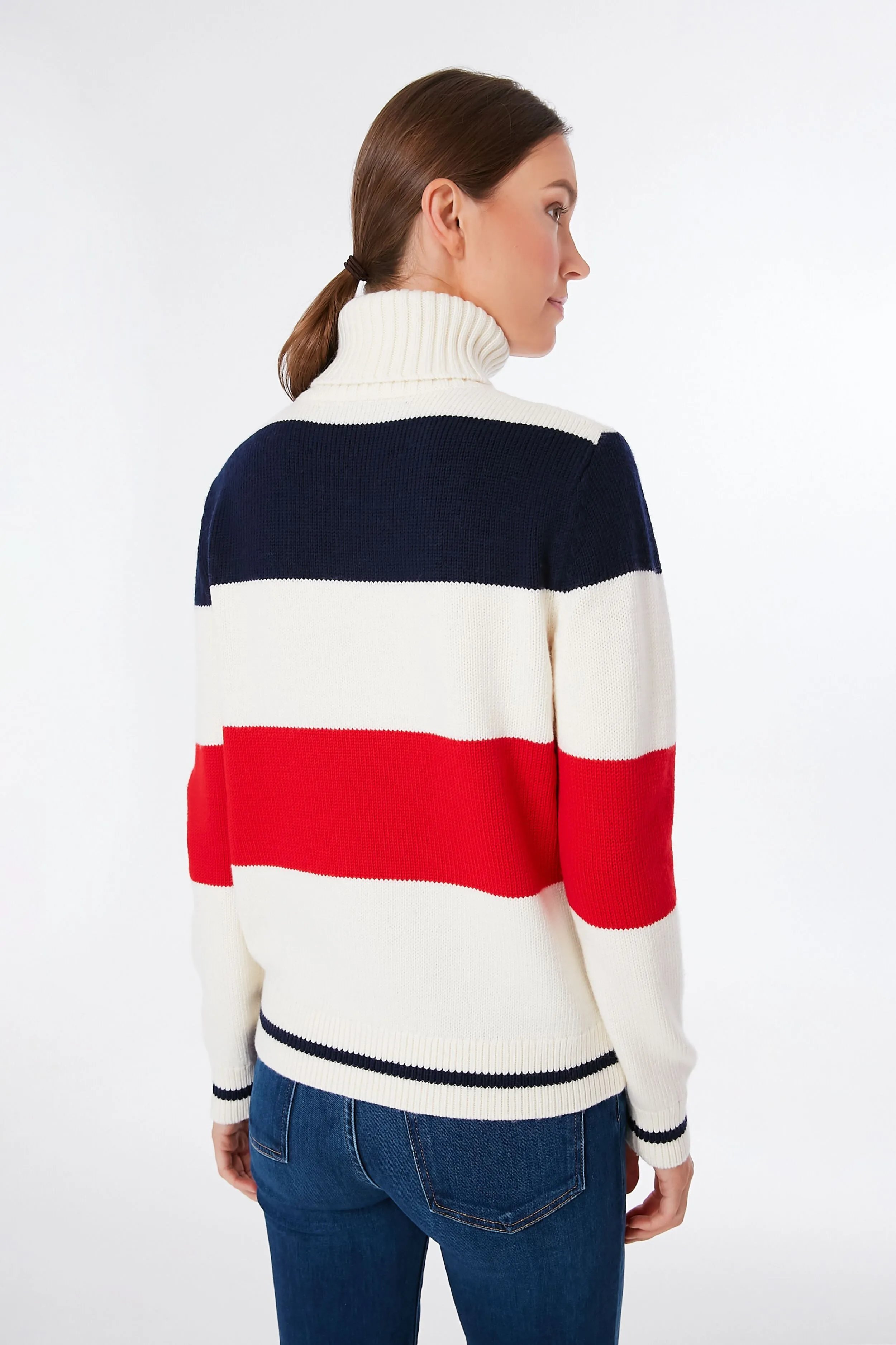 Red Snow White and Navy Frostine Sweater