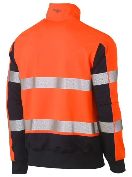 Taped Two Tone Hi Vis Contrast Stretchy 1/4 Zip Pullover - BK6817T