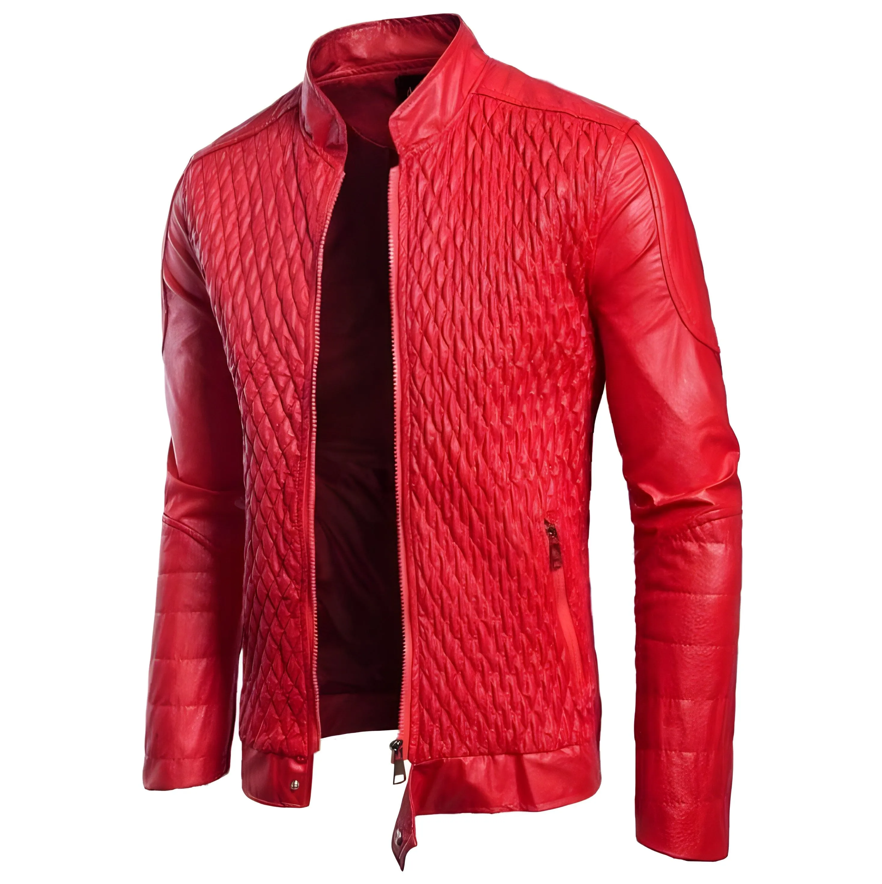 The Rico Faux Leather Moto Jacket - Crimson