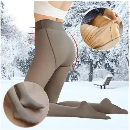 Winter Warm Leggings Women Sexy Slim Translucent Pantyhose Elastic High Waist Legging Panty Sock Thick Stretchy Thermal Leggings