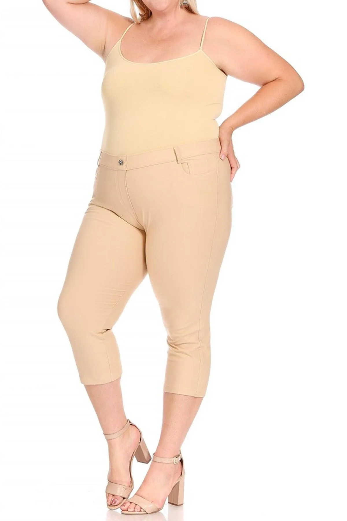 Women's Plus Size Casual Comfy Slim Pocket Jeggings