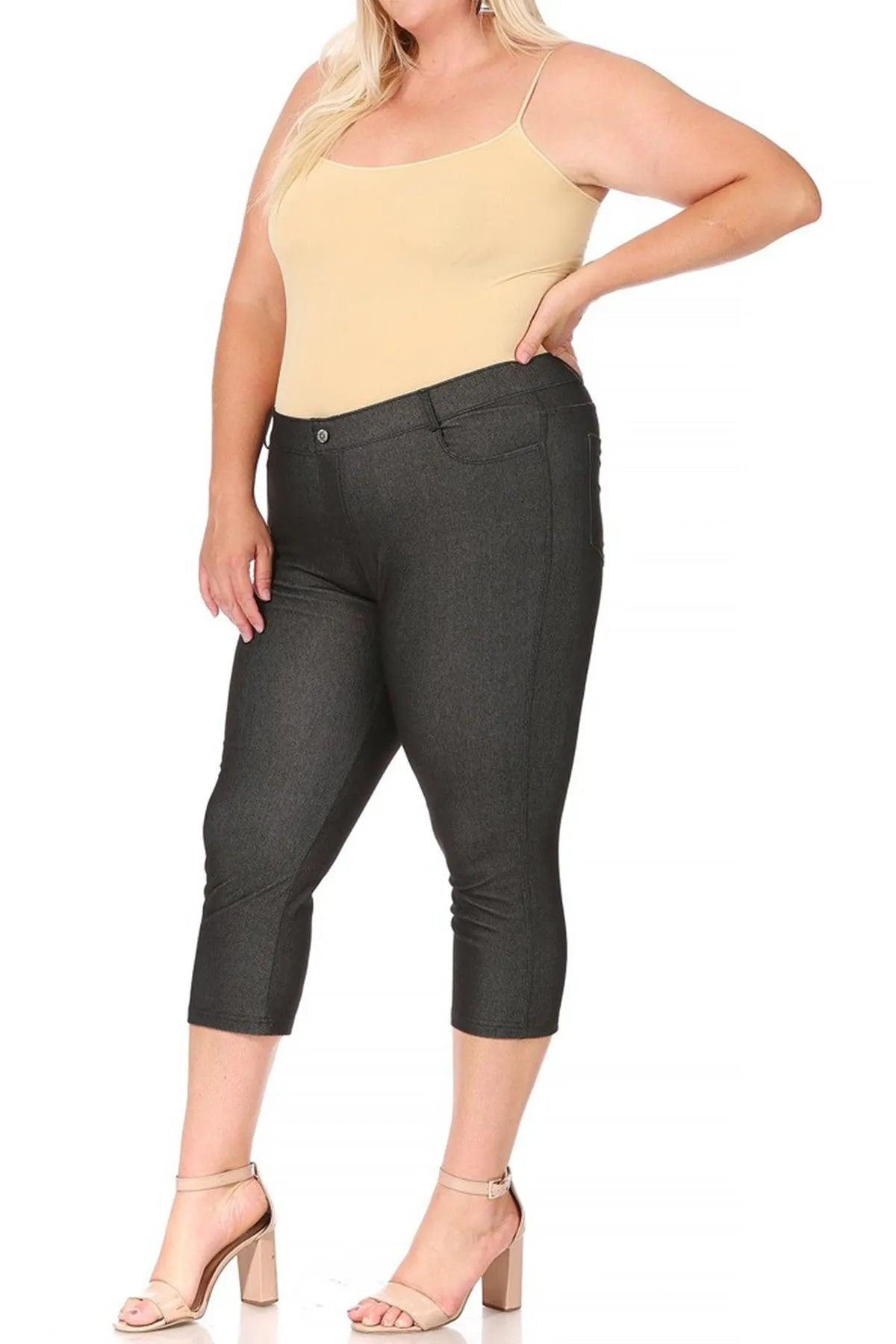 Women's Plus Size Casual Comfy Slim Pocket Jeggings