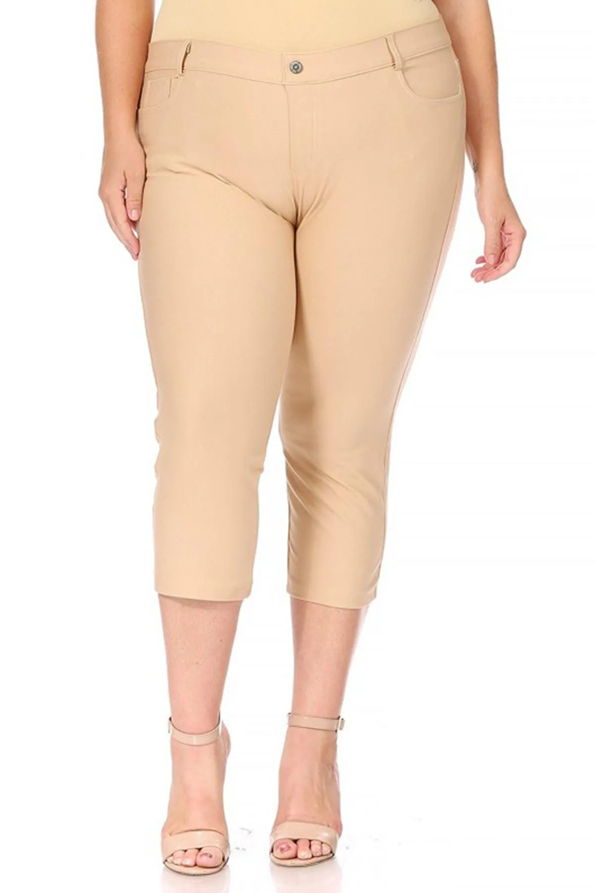 Women's Plus Size Casual Comfy Slim Pocket Jeggings